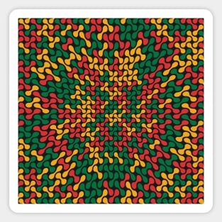 Warped Metaballs Pattern (Rasta Colours) Magnet